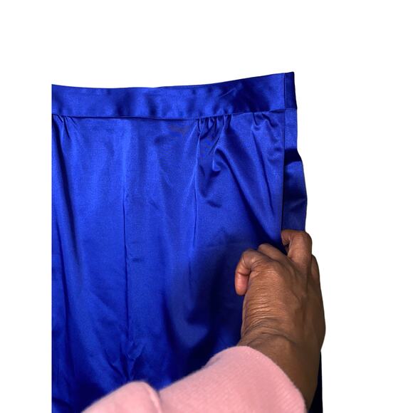 Talbots Petites Long Formal Satin Skirt with Pockets and back slit opening 12P - Picture 4 of 6